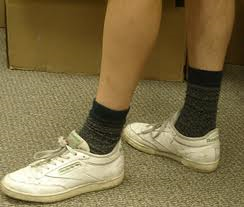 Fashion faux pas: Black socks with white sneakers