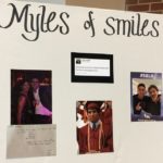 A poster of photos of a young man titled Myles of Smiles