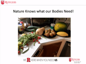 Slide of Vegetable Gardening Basics that says Nature Knows what our bodies need!