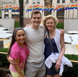 Mary Stone with her nephew Austin and his wife Sammi at Rockefeller Center NYC.